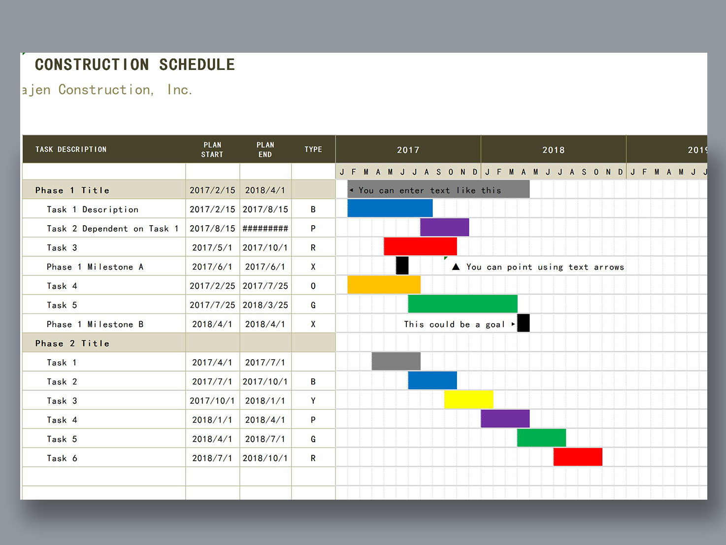 Gantt Chart Hours