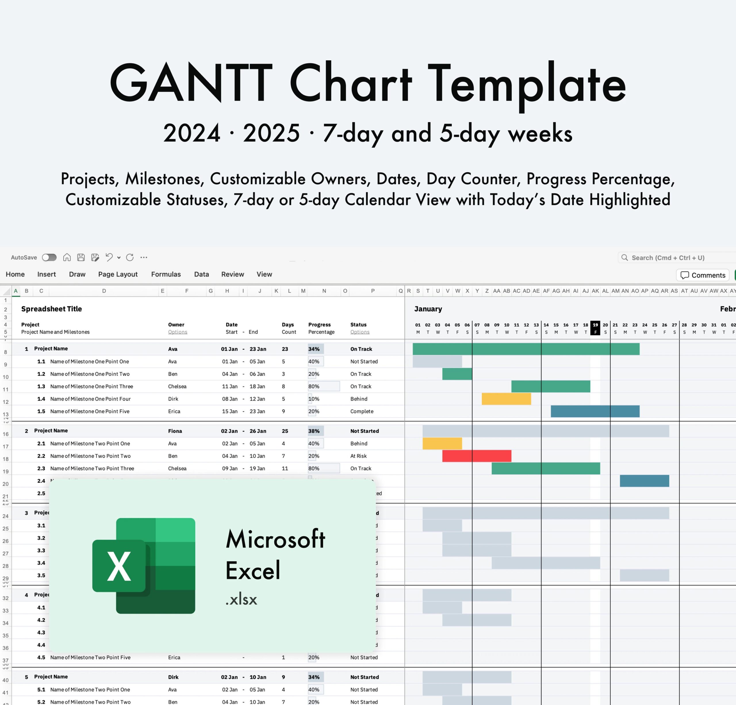 Gantt Chart Template Xlsx