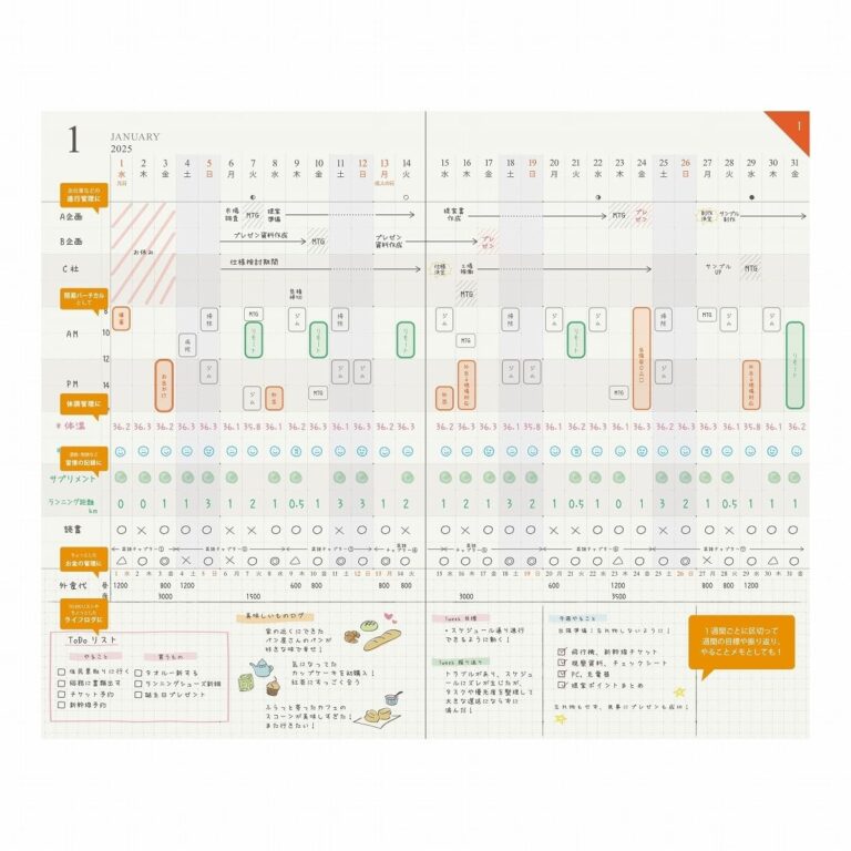 2025 Notebook A5 Slim Gantt Chart Diary Pink Amazon sg Office Products