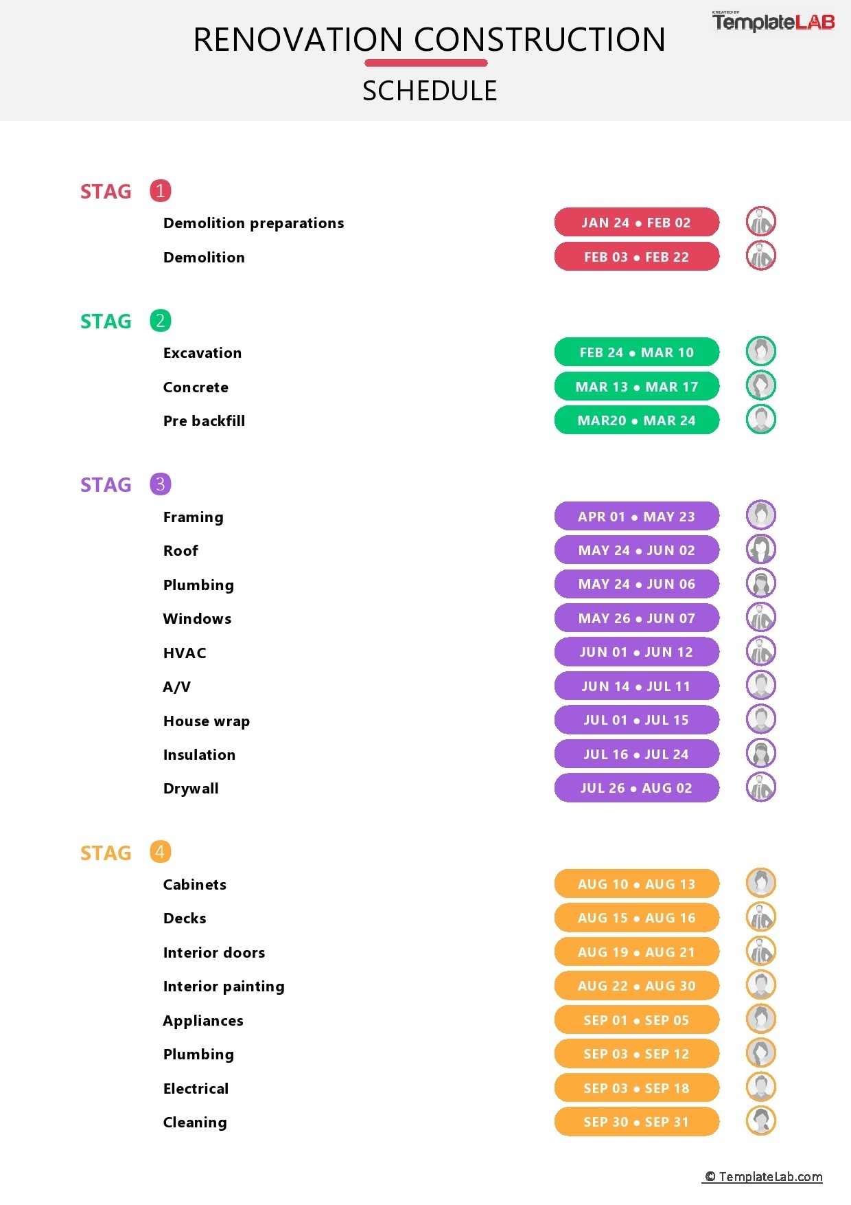 23 Construction Schedule Templates In Word U0026 Excel TemplateLab