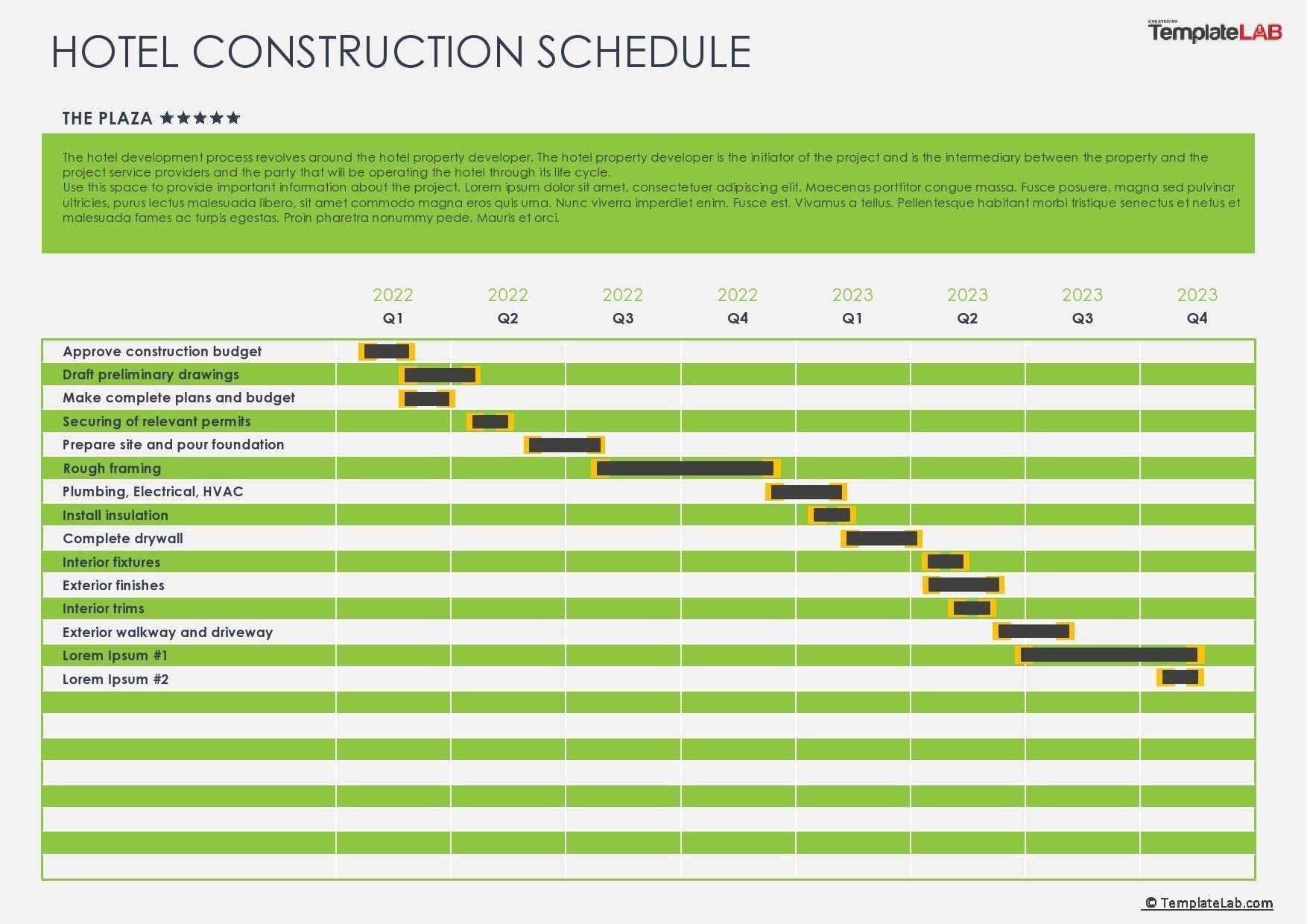 23 Construction Schedule Templates In Word U0026 Excel TemplateLab