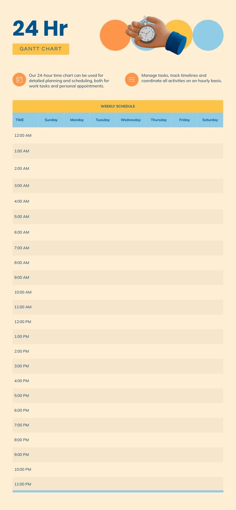 24 Hour Gantt Chart Template Visme
