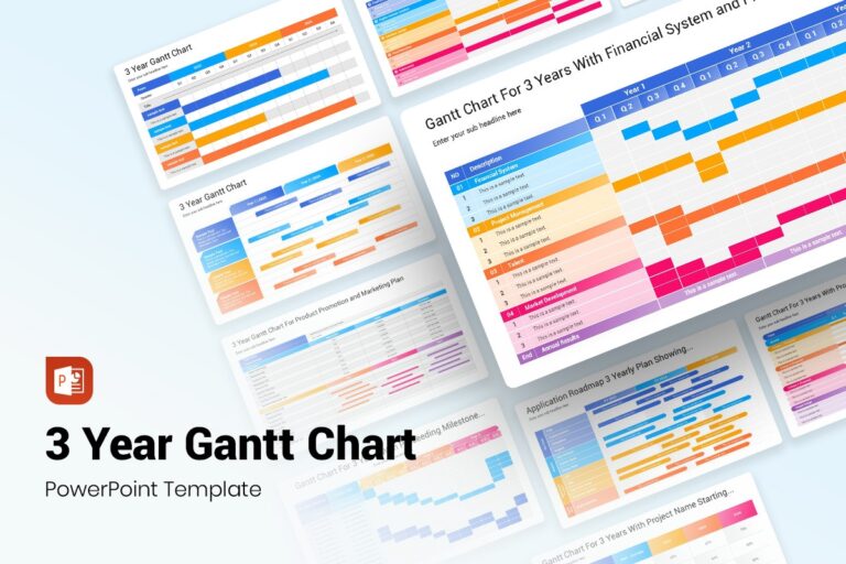 3 Year Gantt Chart PowerPoint Presentation Template Nulivo Market