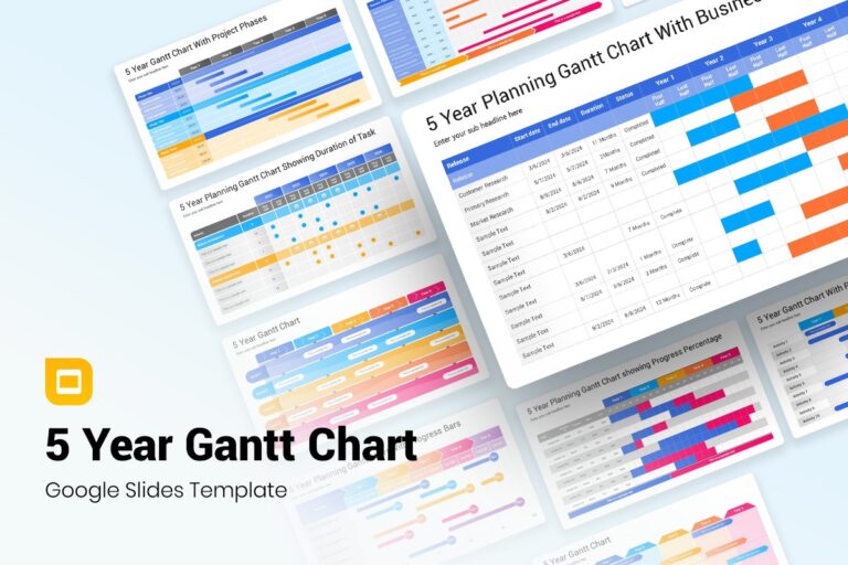 5 Year Gantt Chart Google Slides Presentation Template Nulivo Market