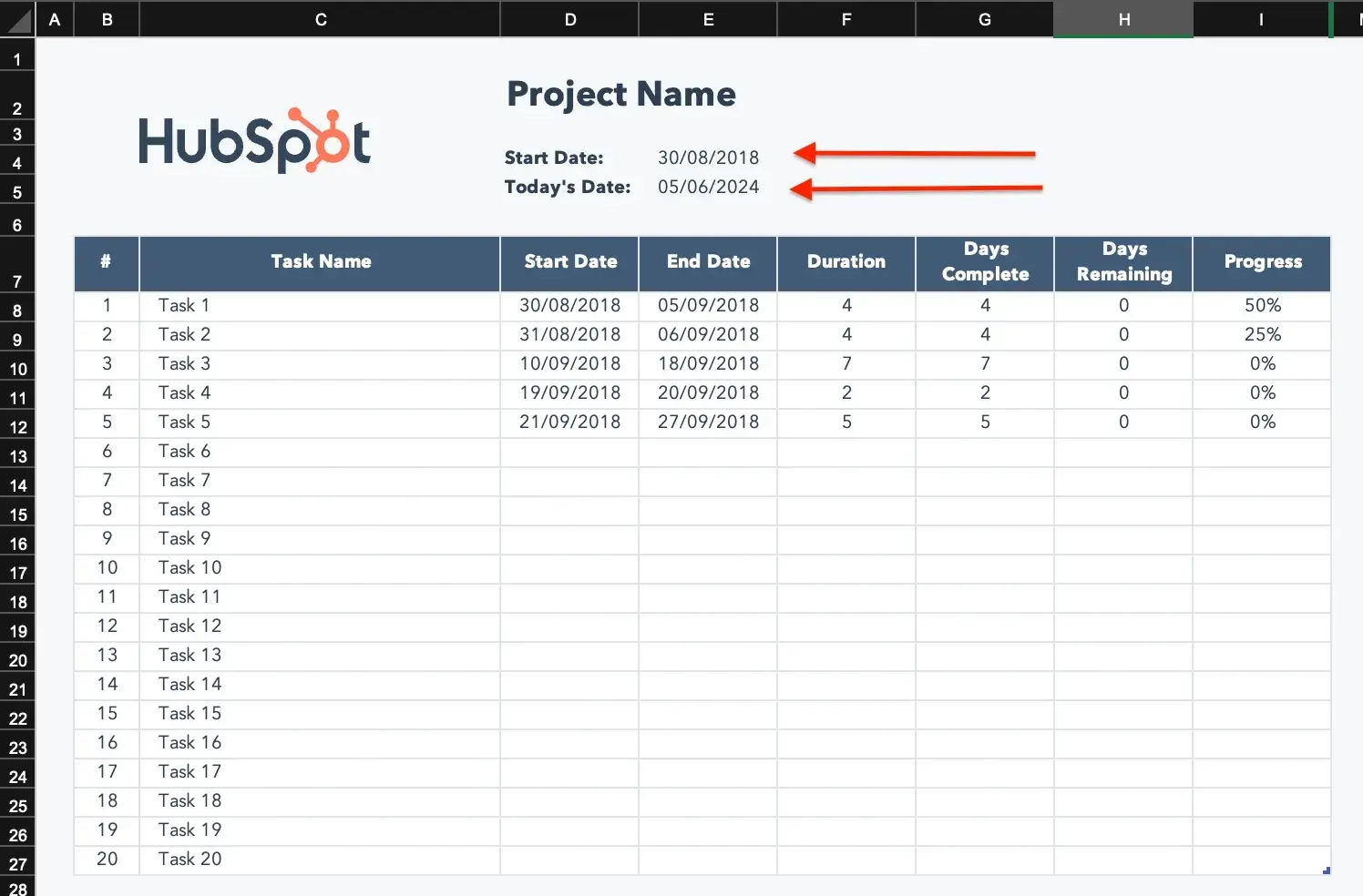 Gantt Chart Name
