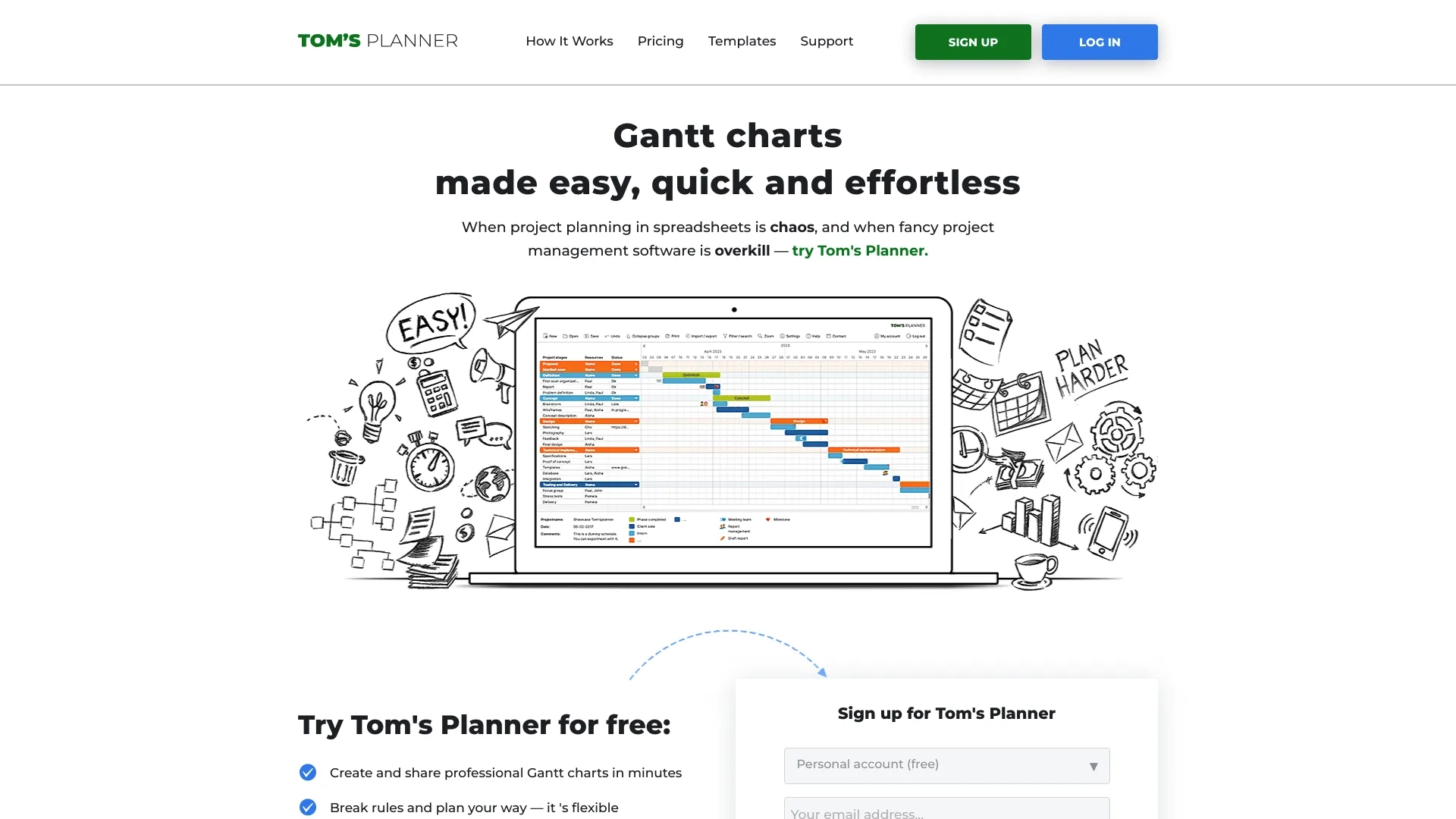 AI Gantt Chart Tool Toms Planner