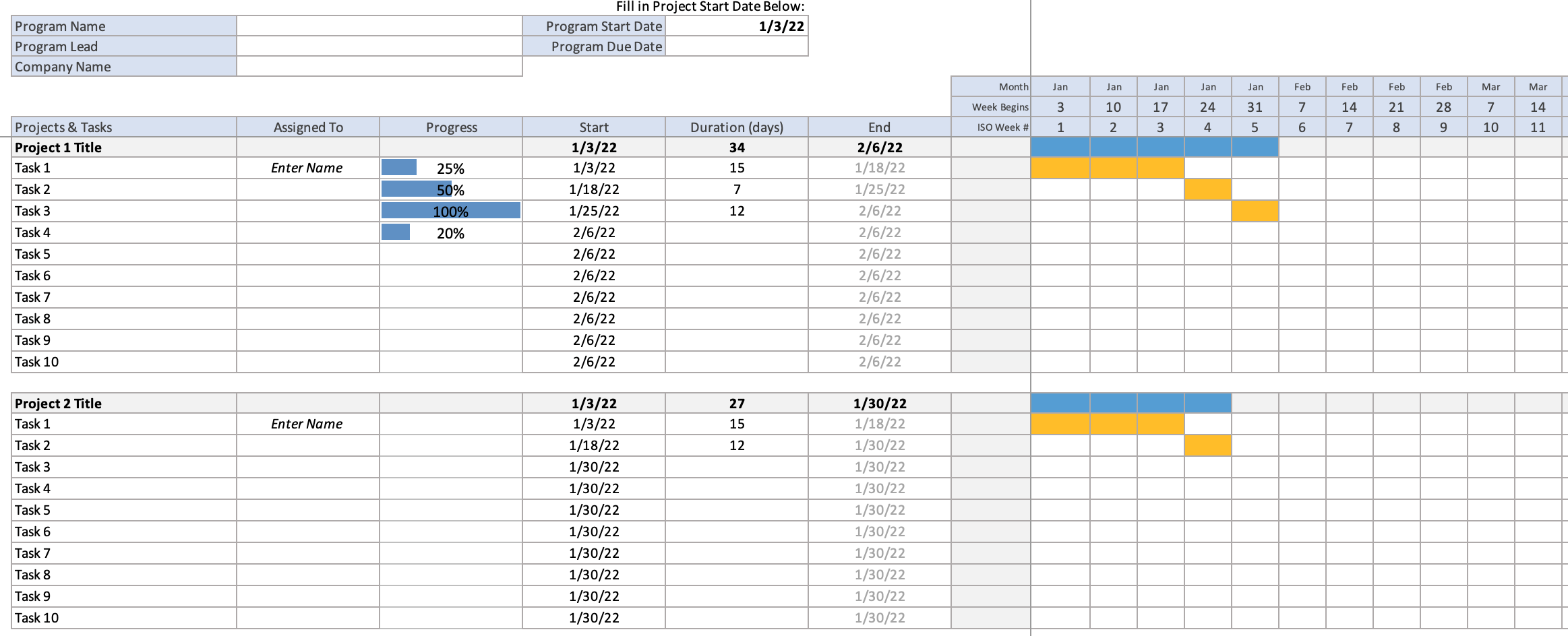 AI Powered Project Portfolio Timeline Template Software Tool