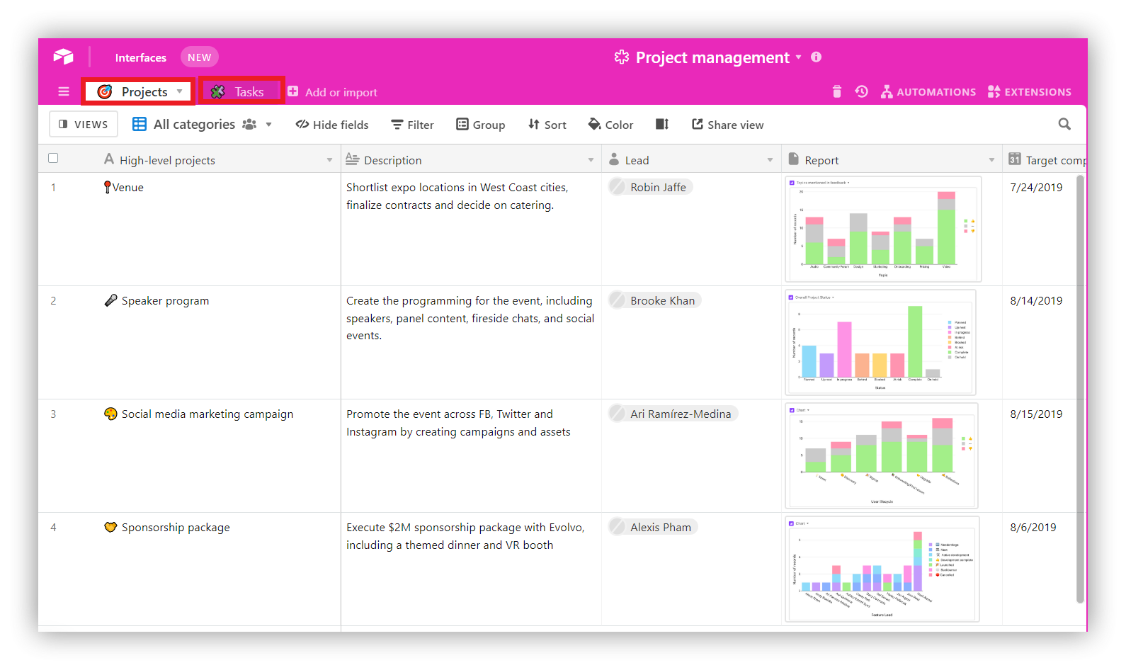 Airtable Project Management Easy to use Project Management Tool