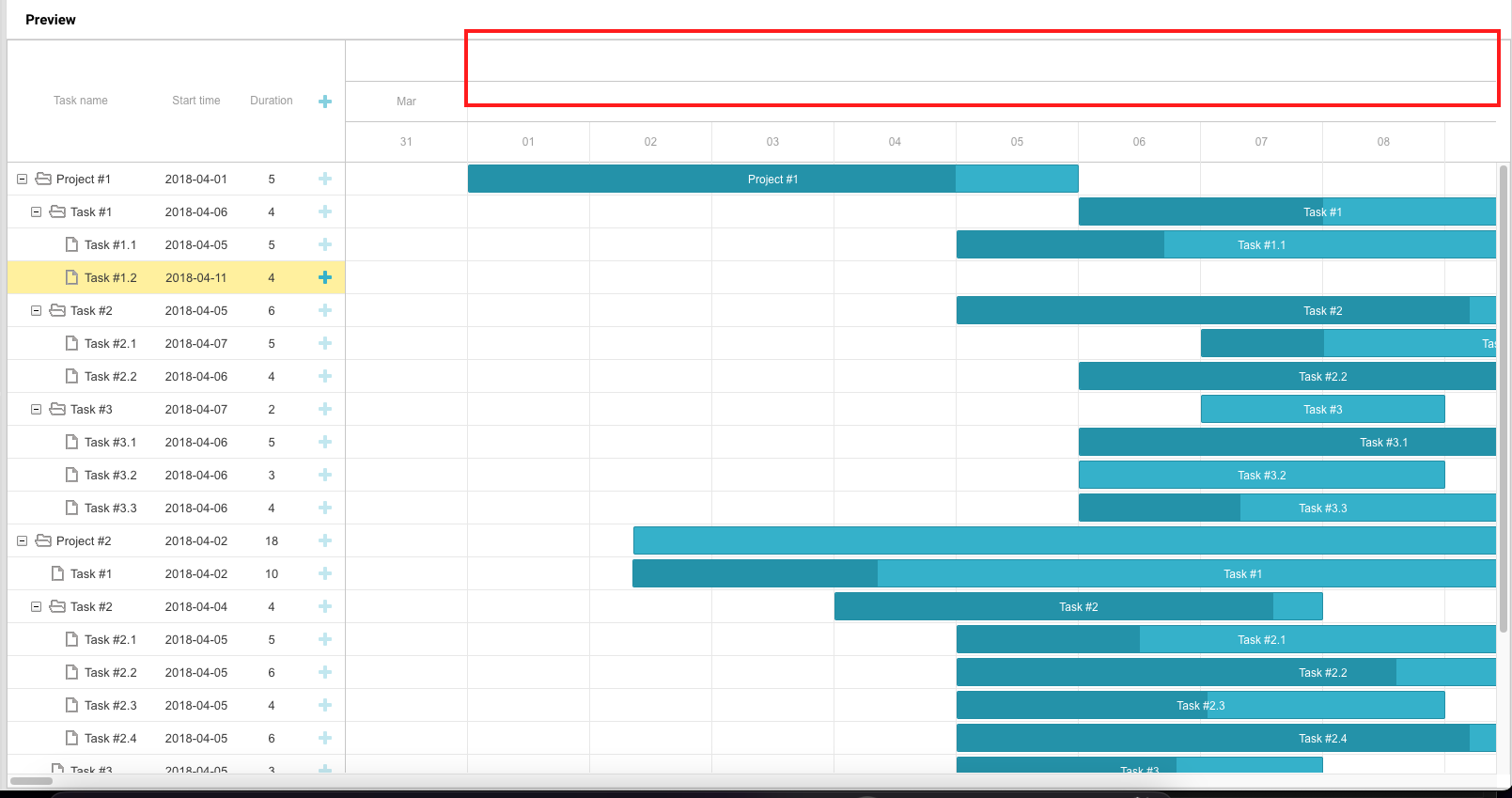 Gantt Chart Title