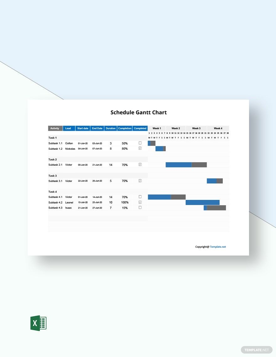 Cooking Gantt Chart