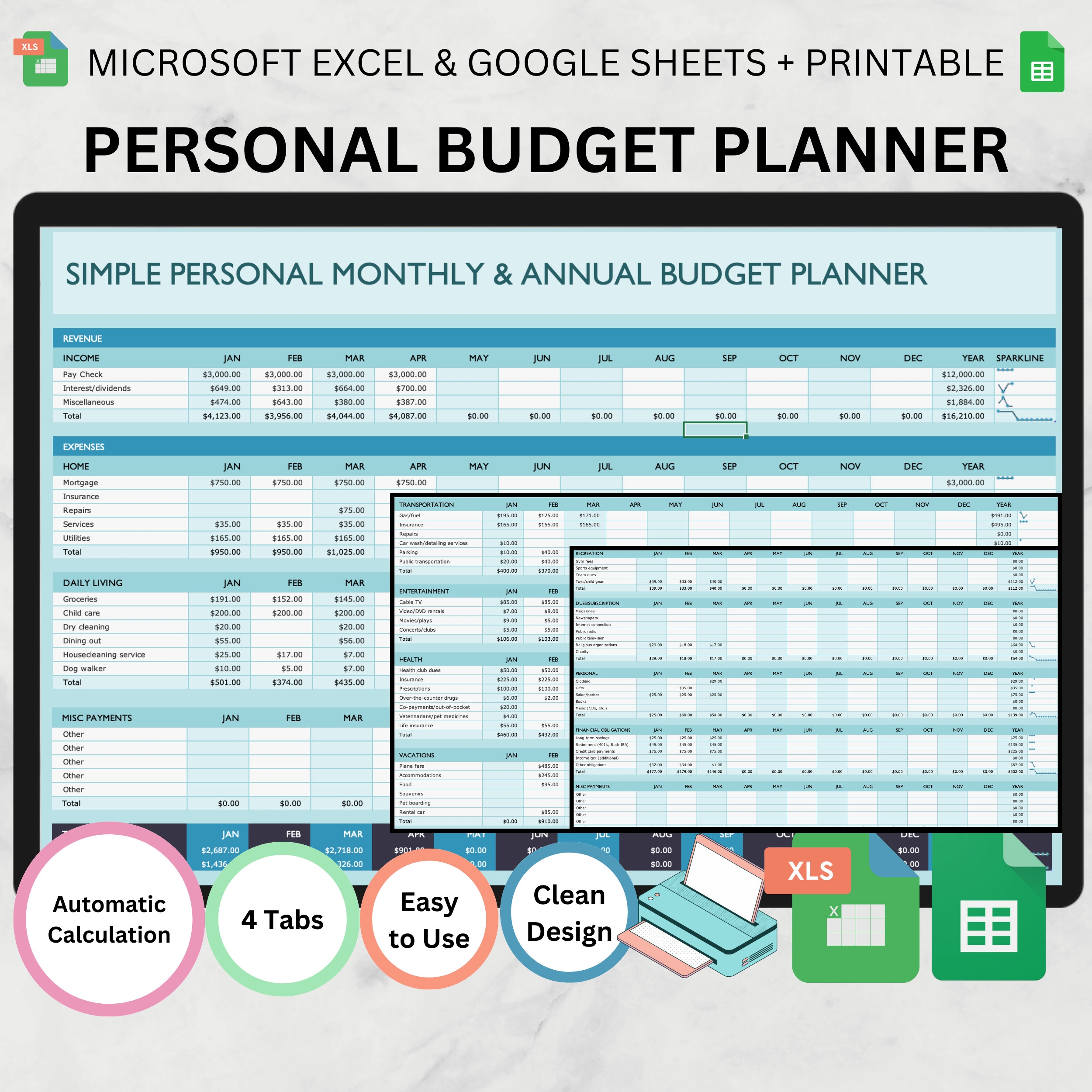 Budget Planner Template Google Sheets Budget Template Reddit Budget Planner Book Monthly Budget Annual Budget Excel Spreadsheet Easy Budget Etsy Canada