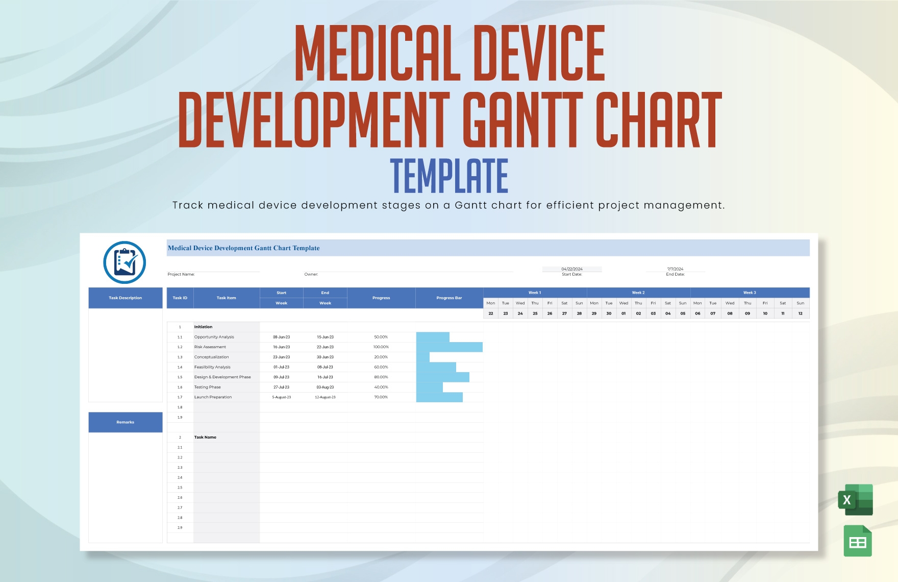 Business Development Gantt Chart Template In Excel Google Sheets Download Template