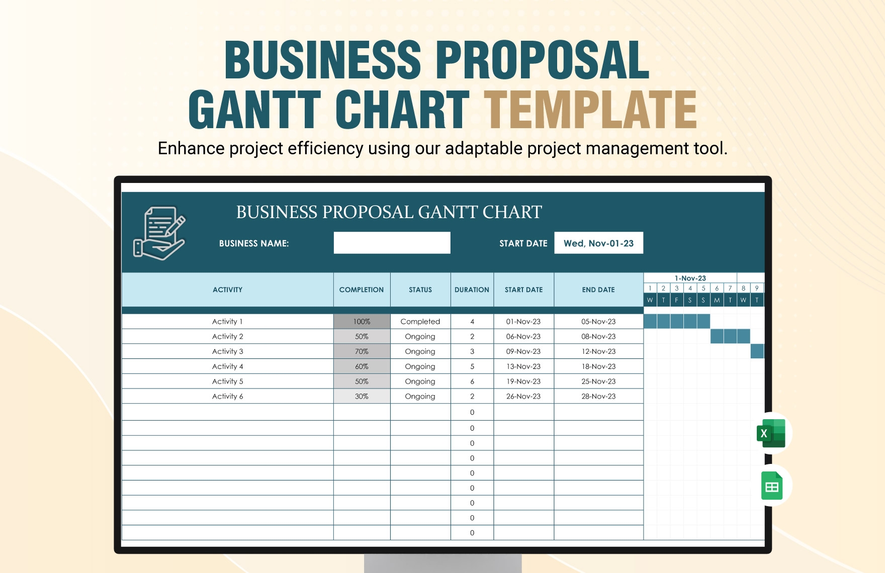Gantt Chart For Business Proposal