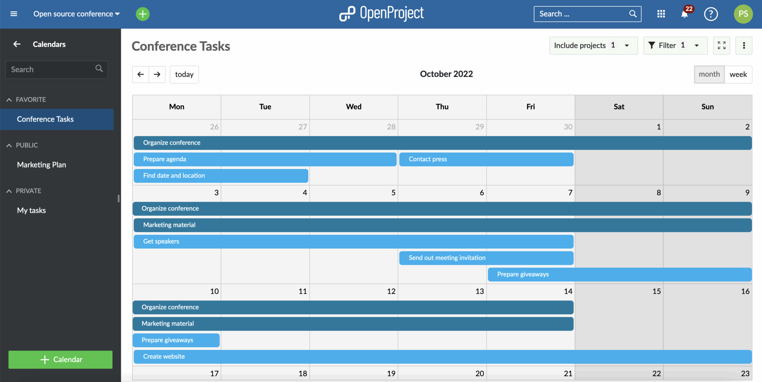 Full Calendar Gantt Chart