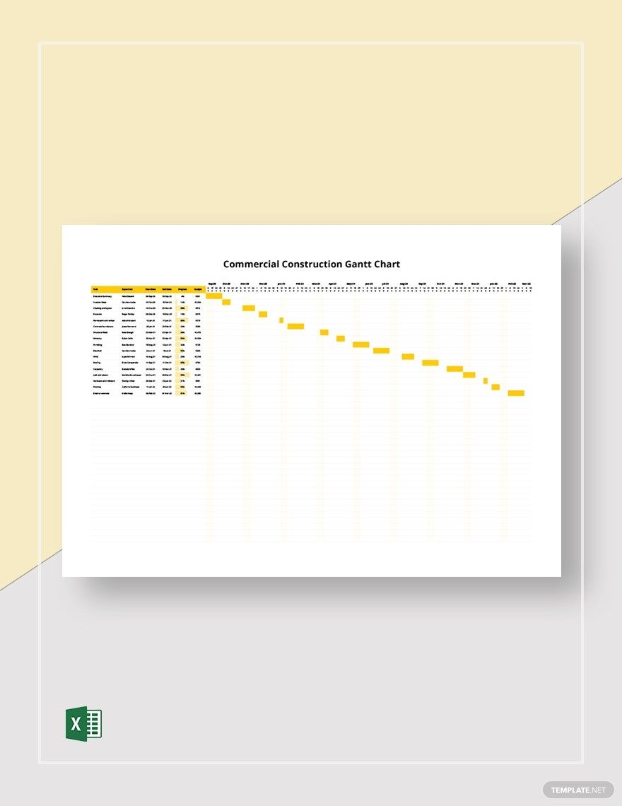 Commercial Construction Gantt Chart Template In Excel Download Template