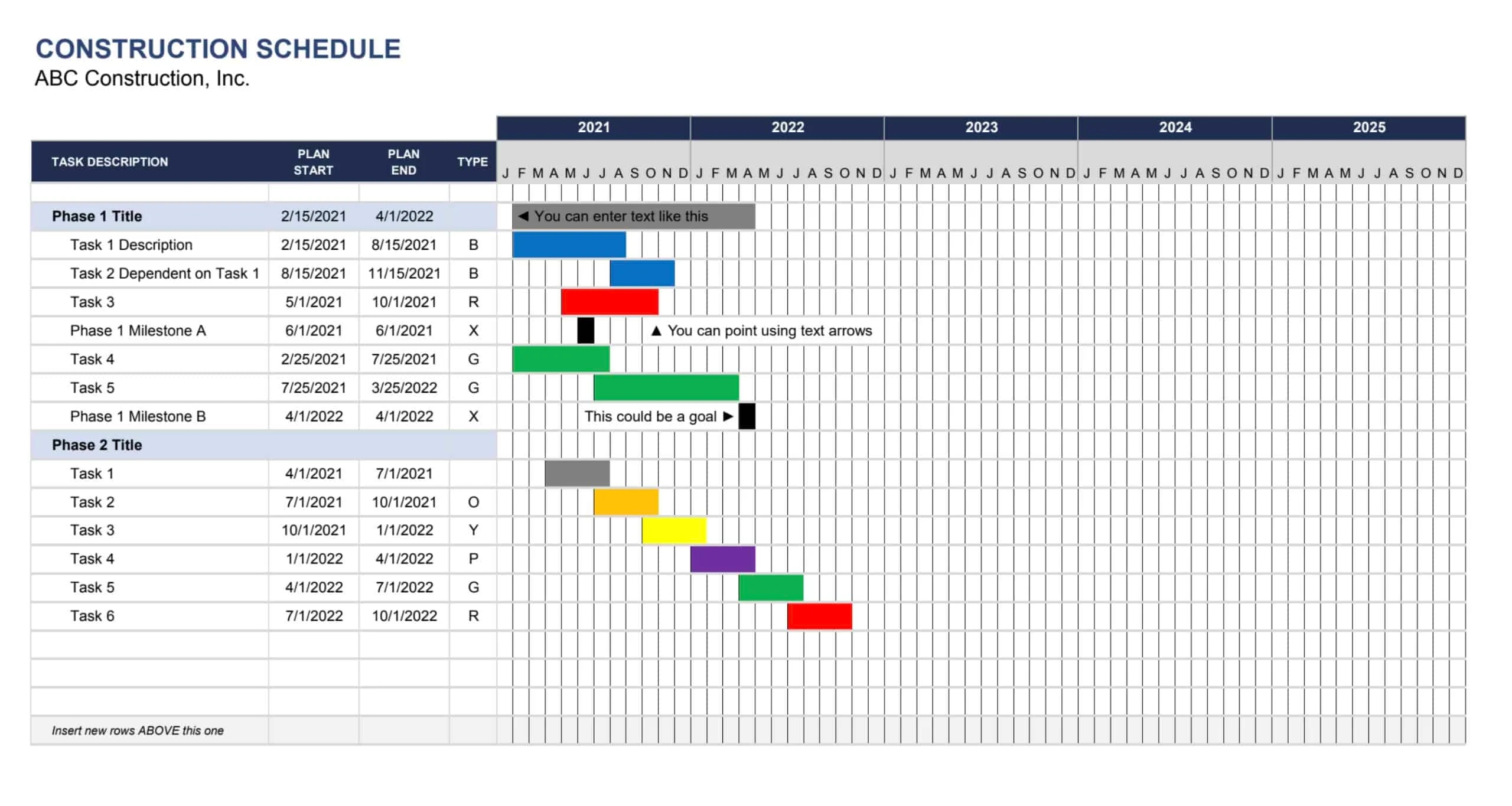 Project Schedule Gantt Chart