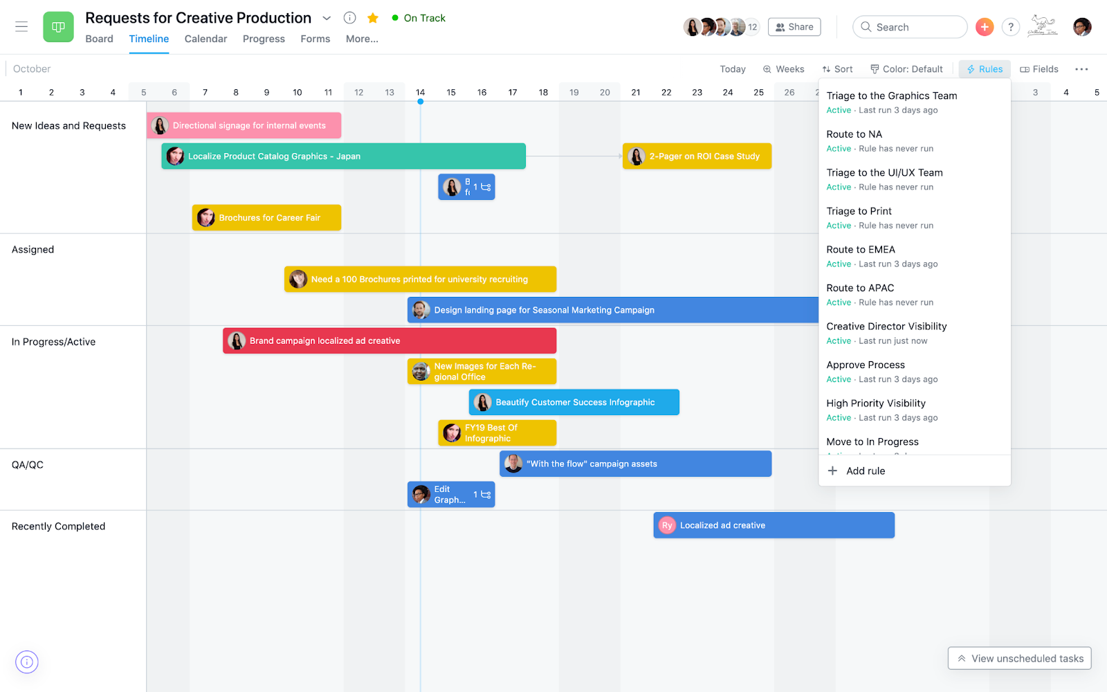 Asana Gantt Chart View