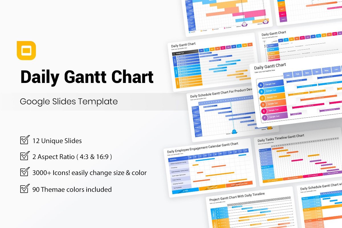 Daily Gantt Chart Google Slides Template Nulivo Market