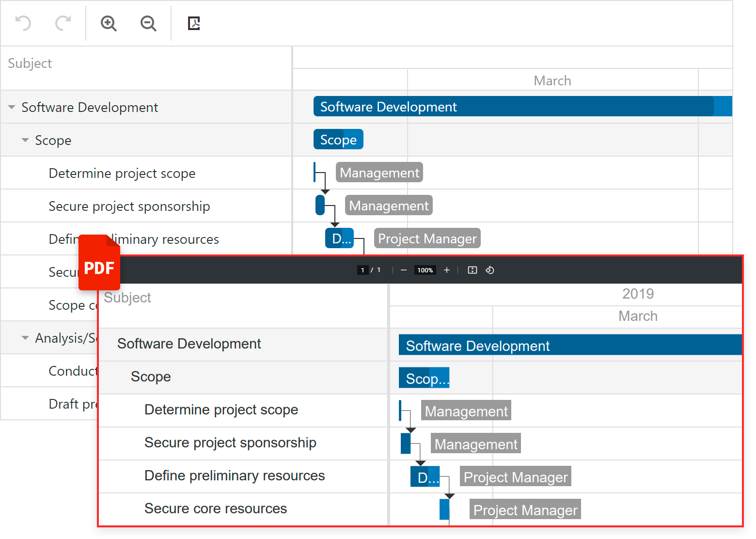DevExtreme Gantt Export To PDF Task Appearance And Scrolling Enhancements v21 1 