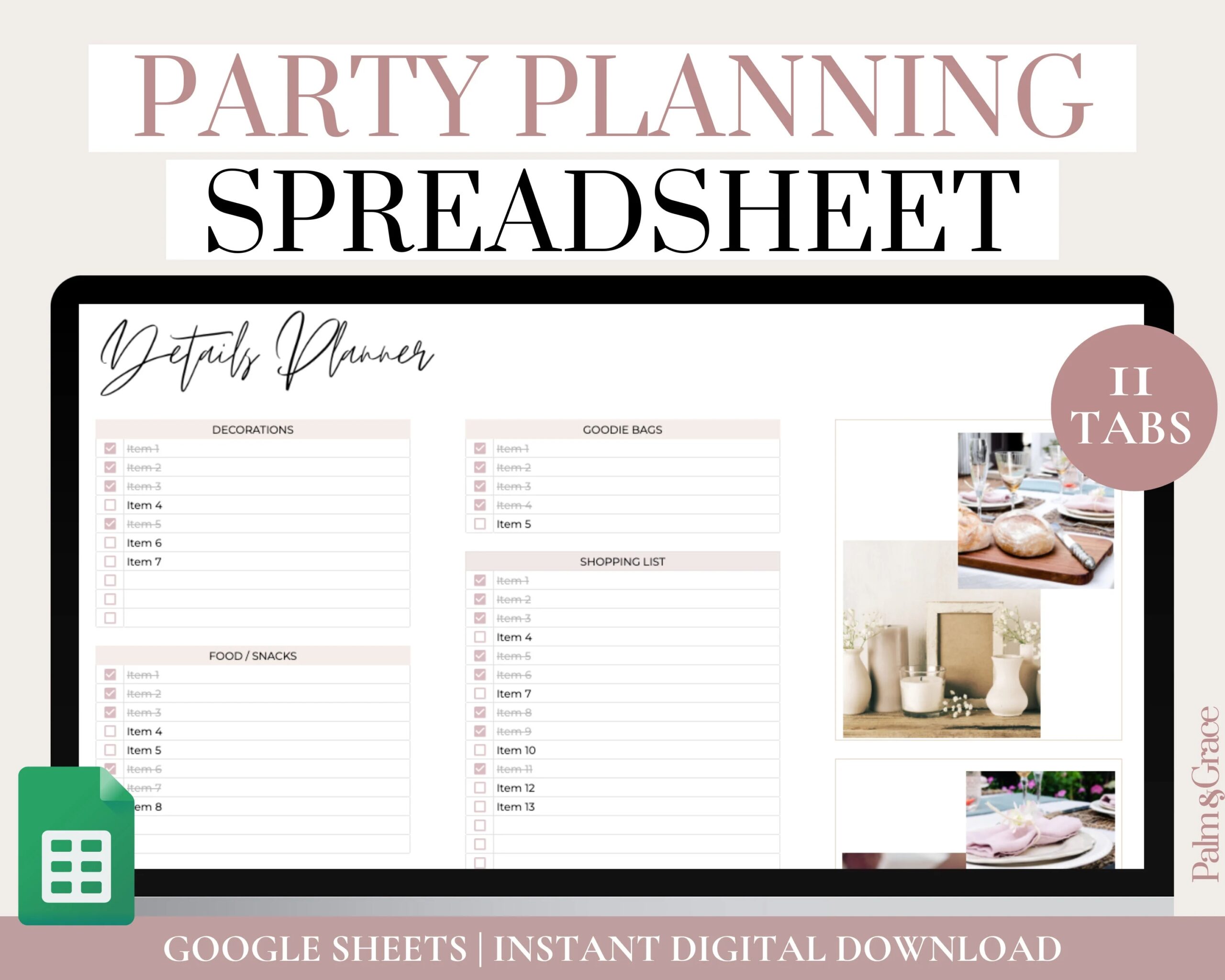 Gantt Chart For Dinner Party