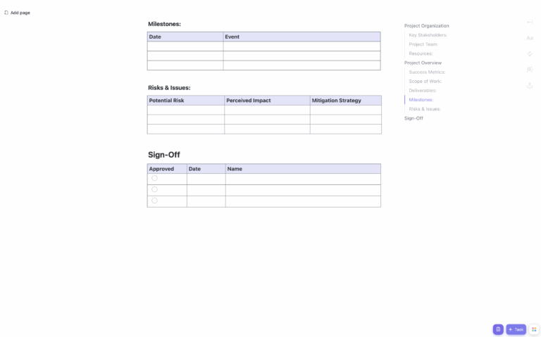 Dinner Party Project Charter Template Template By ClickUp 
