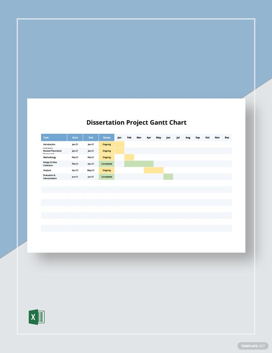Dissertation Timeline Gantt Chart Template In Excel Google Sheets Download Template