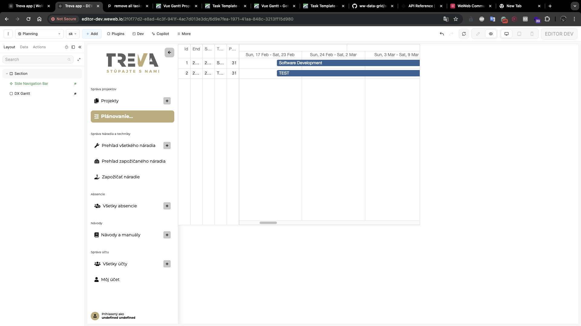 DxGantt Chart Working Only In Editor Dev Mode Developer Corner WeWeb Community