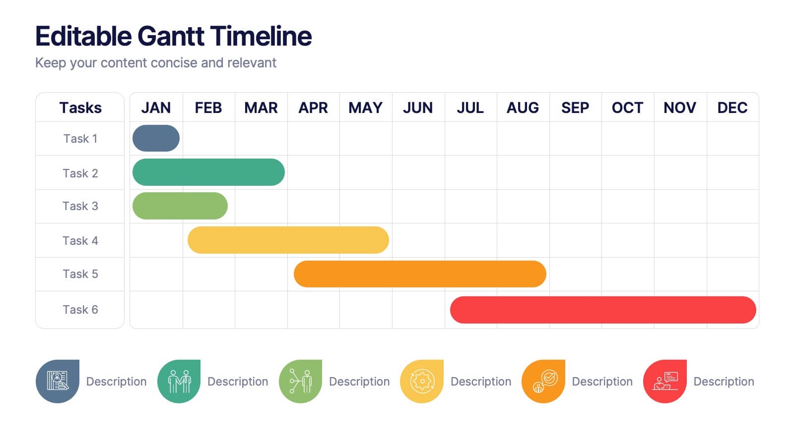 Editable Gantt Timeline Presentation PowerPoint Template And Google Slides Theme