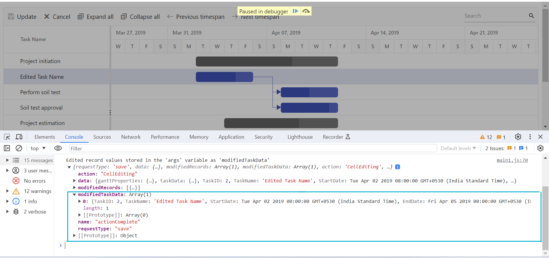 Editing Tasks In React Gantt Component Syncfusion