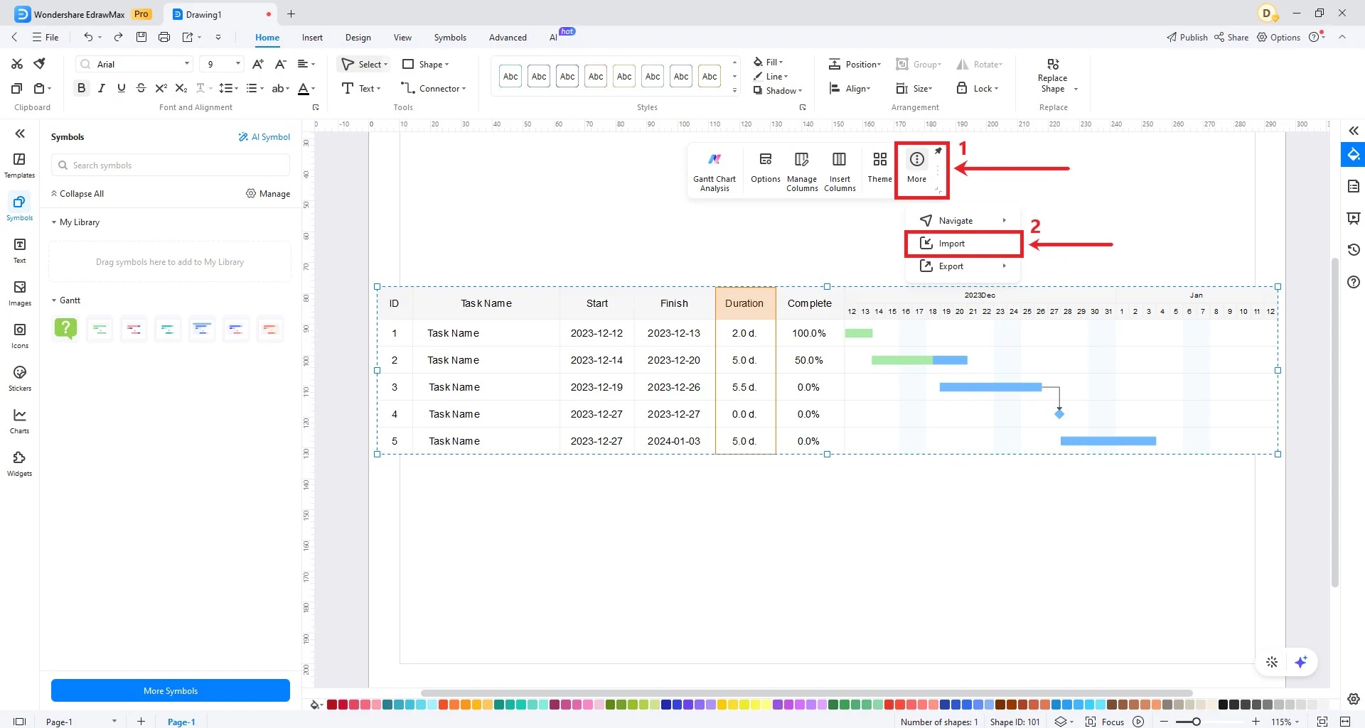EdrawMax Guide Create A Gantt Chart From Data EdrawMax Guide Create A Gantt Chart From Data