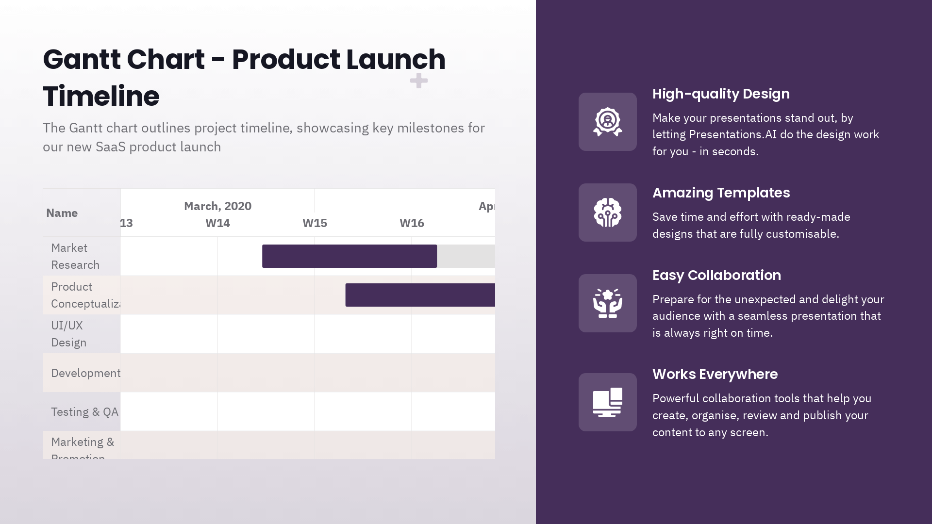 Efficient Gantt Chart Slide Templates Presentations ai