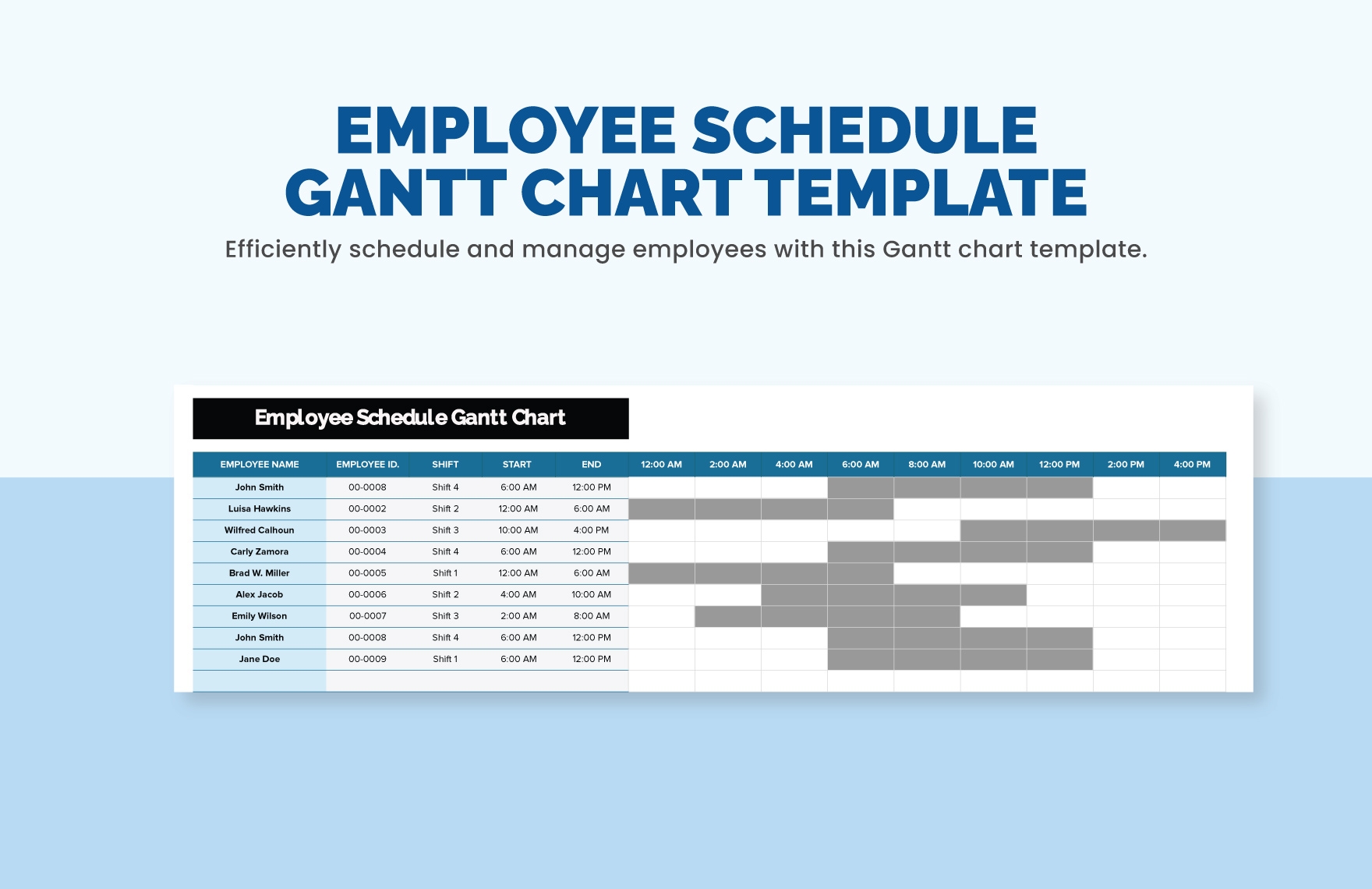 Employee Management Gantt Chart Template In Excel Download Template Employee Management Gantt Chart Template In Excel Download Template