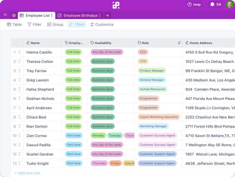 Employee Scheduling Template Infinity
