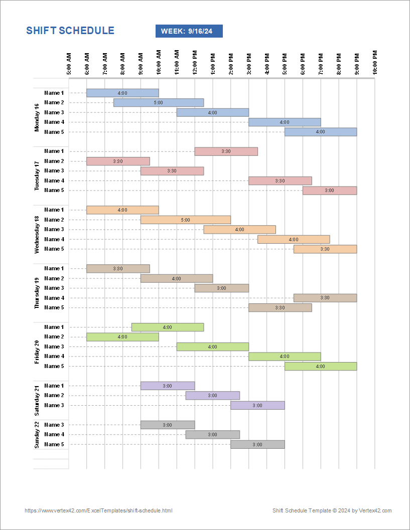 Employee Shift Schedule Template For Excel Employee Shift Schedule Template For Excel
