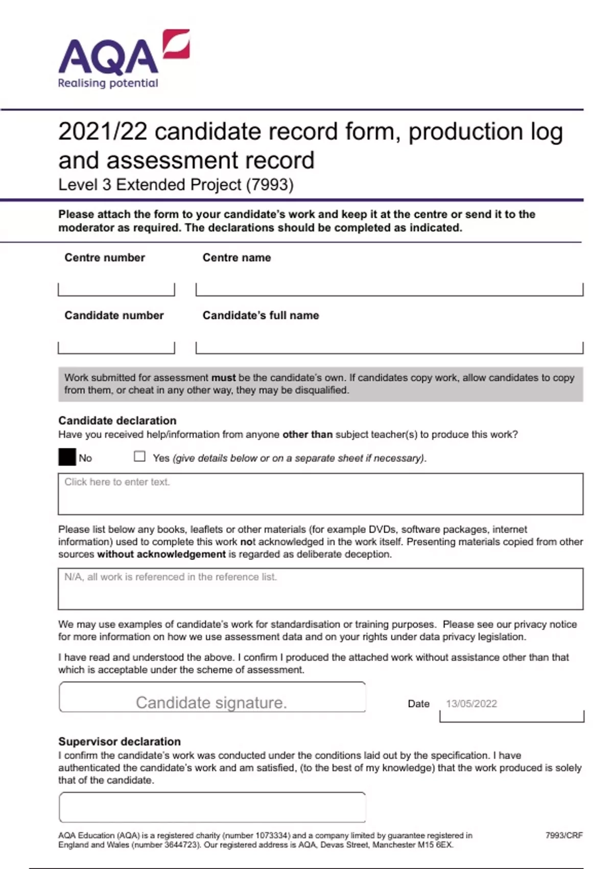 EPQ Production Log A 47 50 EPQ 7993 Stuvia UK