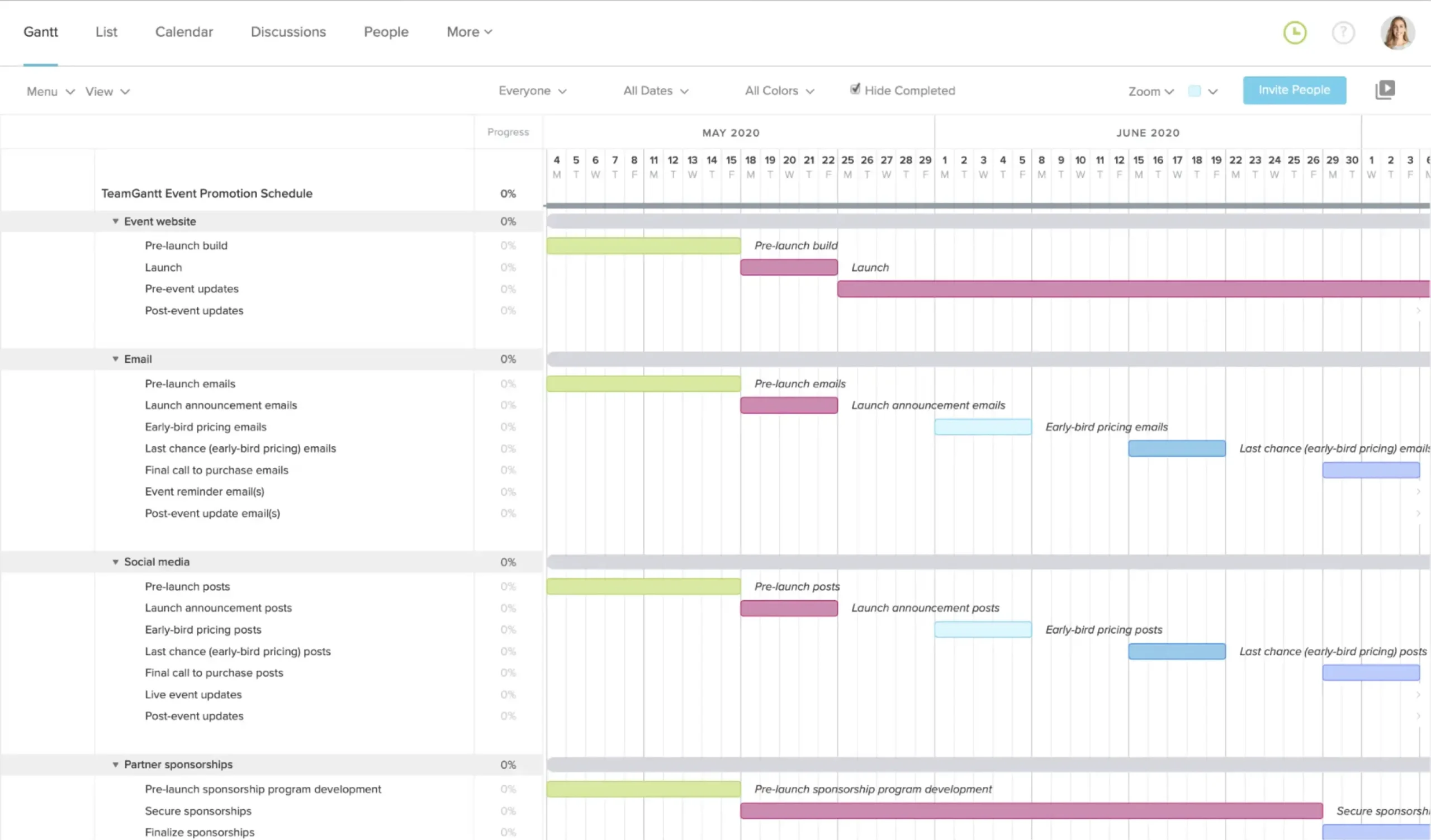 Event Marketing Plan U0026 Timeline Template TeamGantt