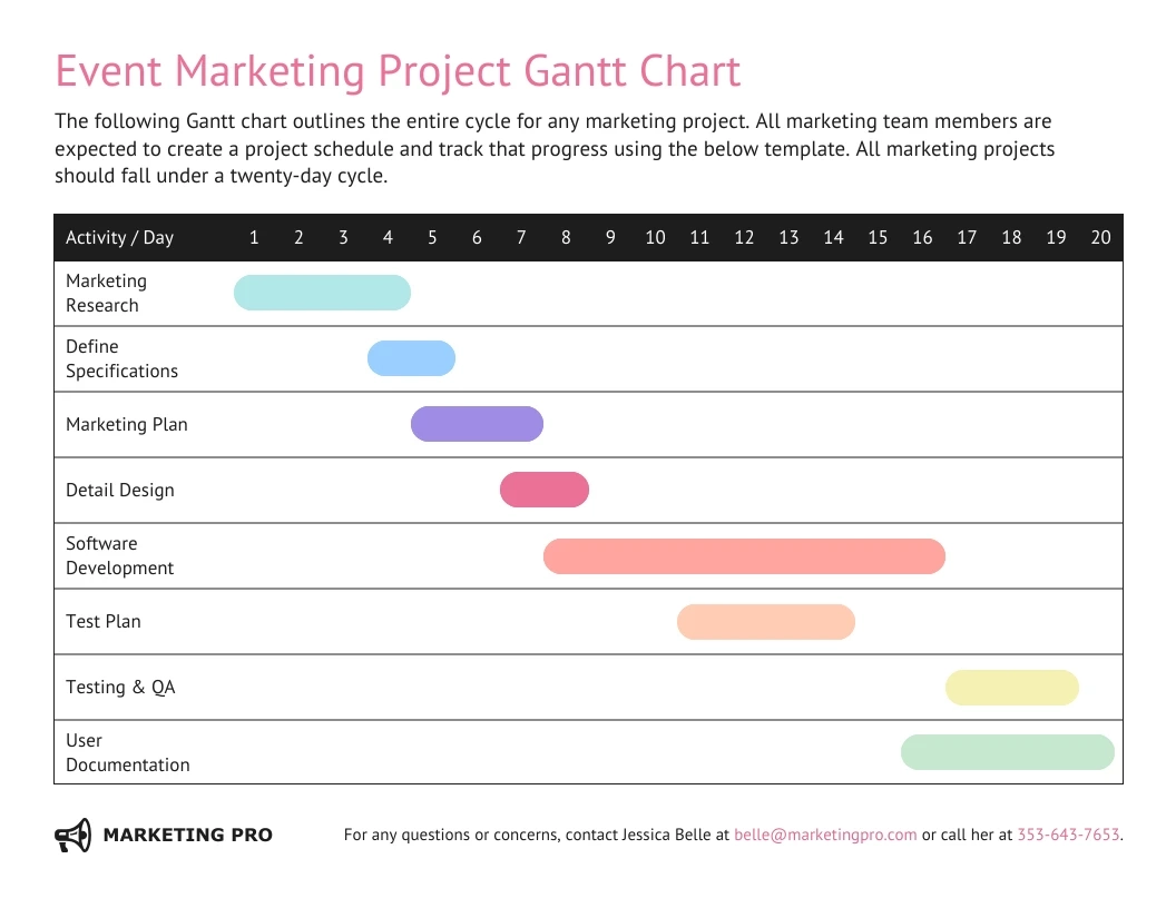Event Planning Gantt Chart Template Venngage