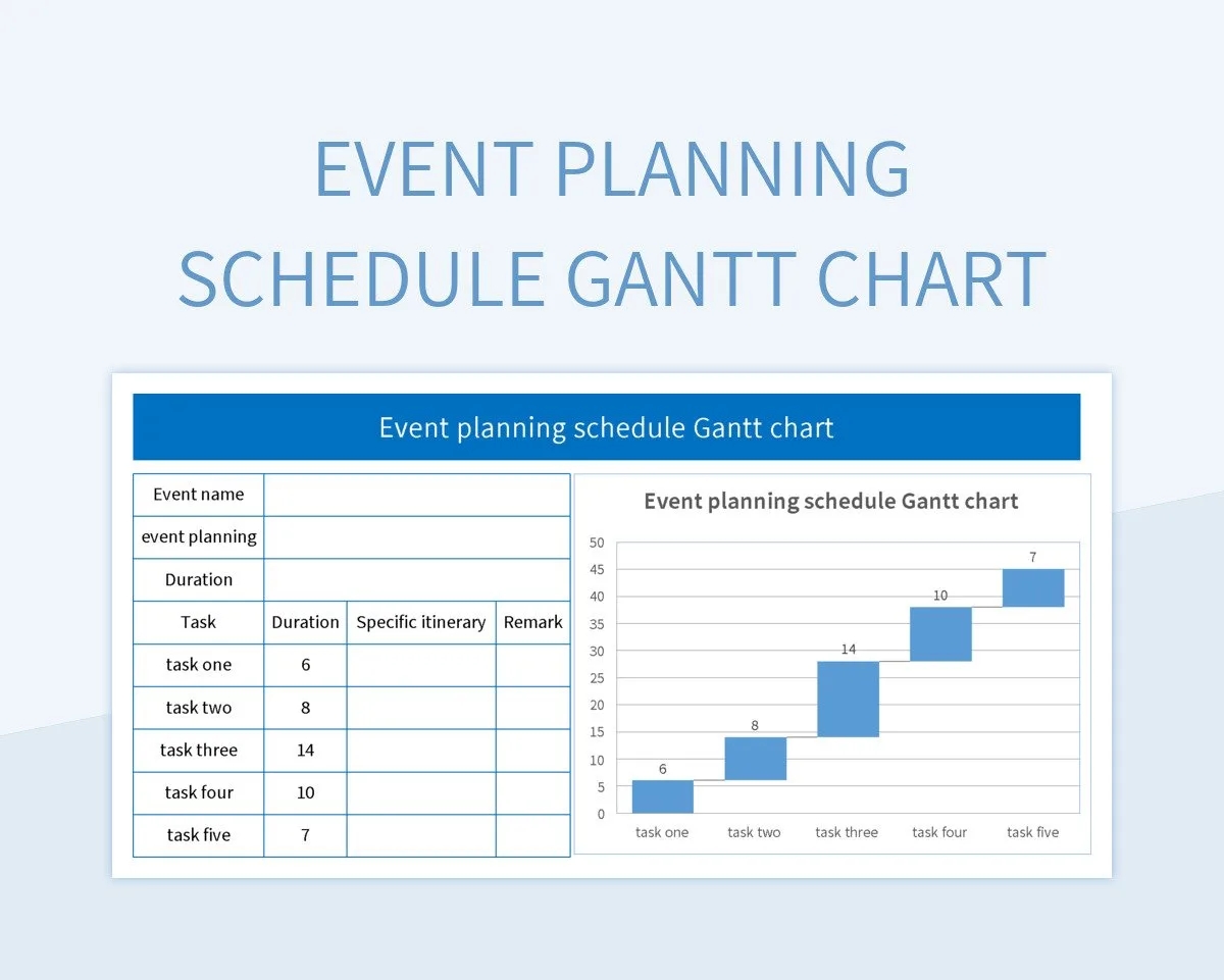 Event Planning Schedule Gantt Chart Excel Template And Google Sheets File For Free Download Slidesdocs