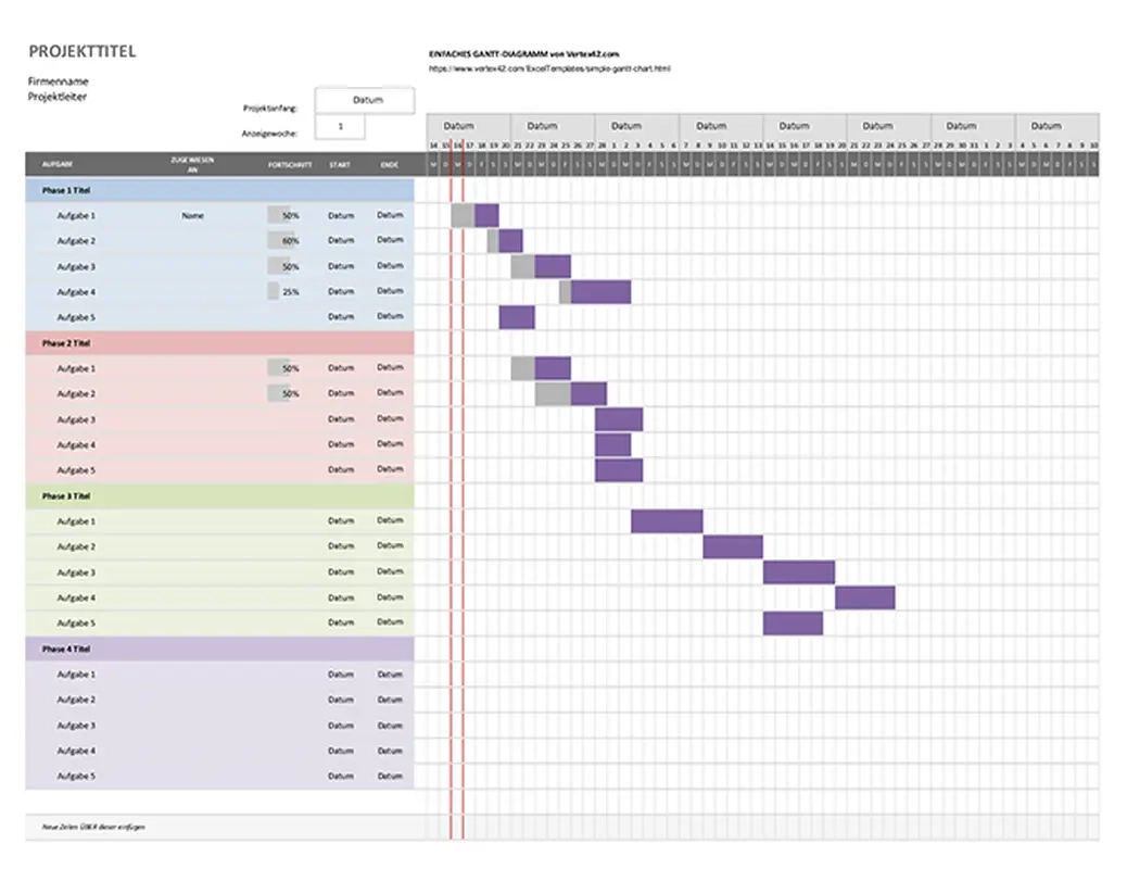 Excel Gantt Chart Templates Microsoft Create