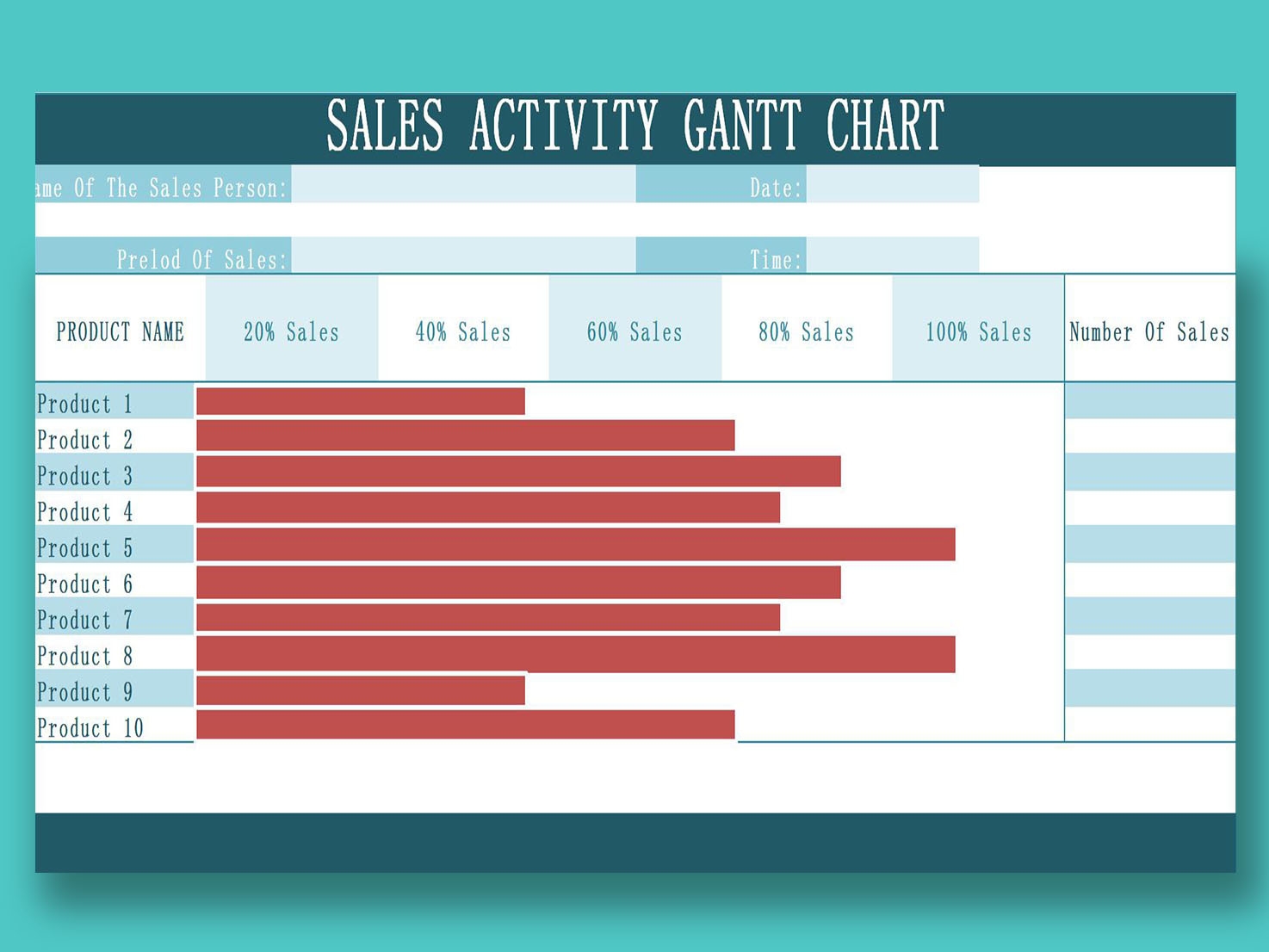EXCEL Of Sales Activity Grantt Chat xlsx WPS Free Templates