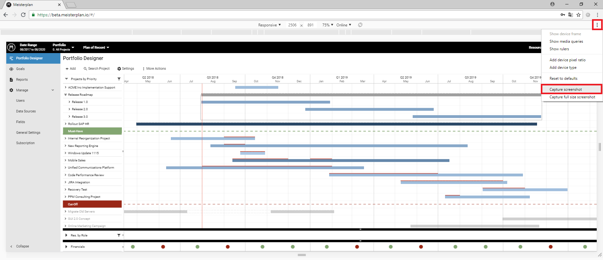 Exporting Or Printing The Gantt Chart Meisterplan Help Center