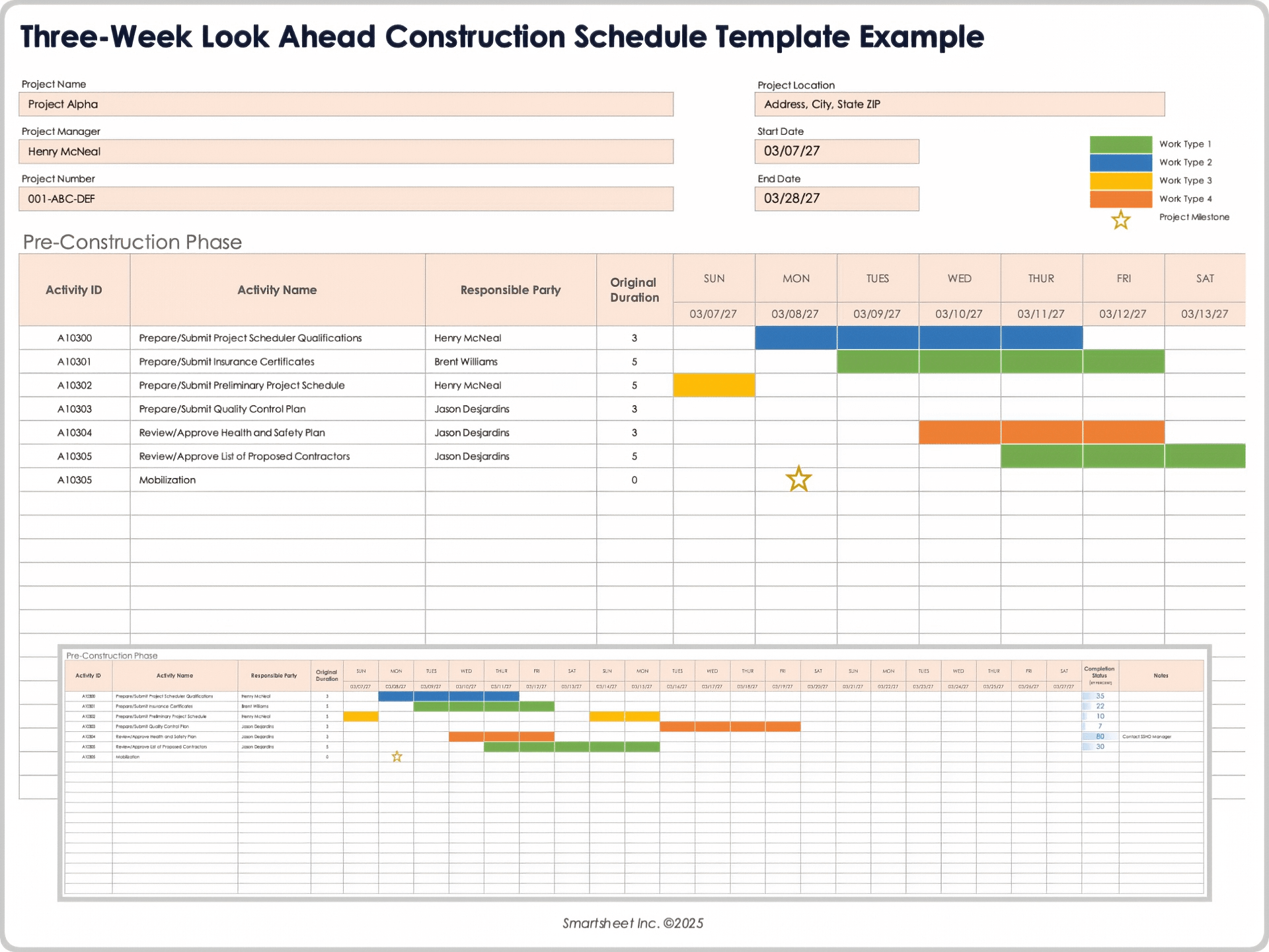 Gantt Chart For Residential Construction
