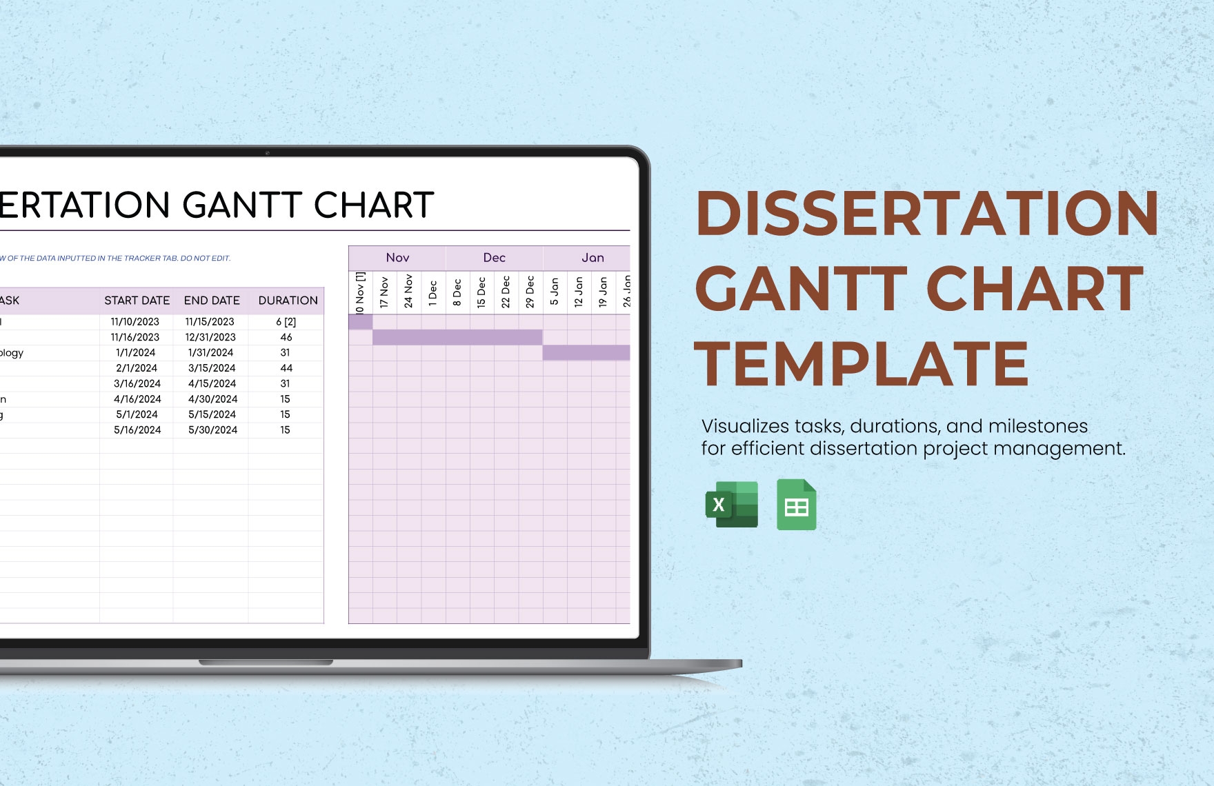 Free Dissertation Gantt Chart Templates Editable And Printable