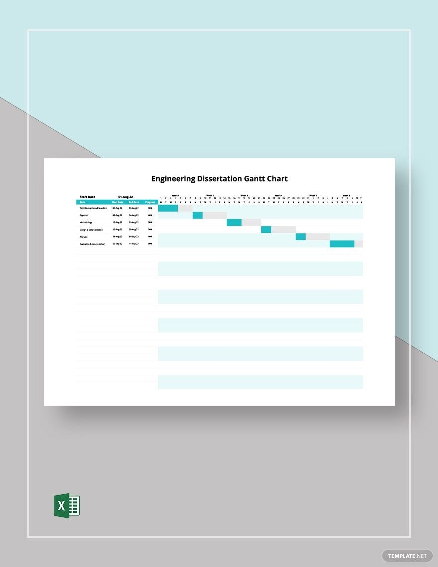 Free Dissertation Gantt Chart Templates Editable And Printable