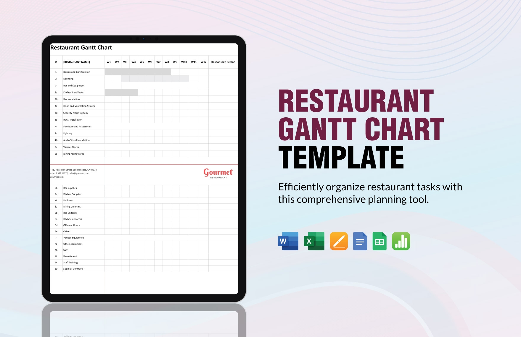 Gantt Chart Apple Numbers Template