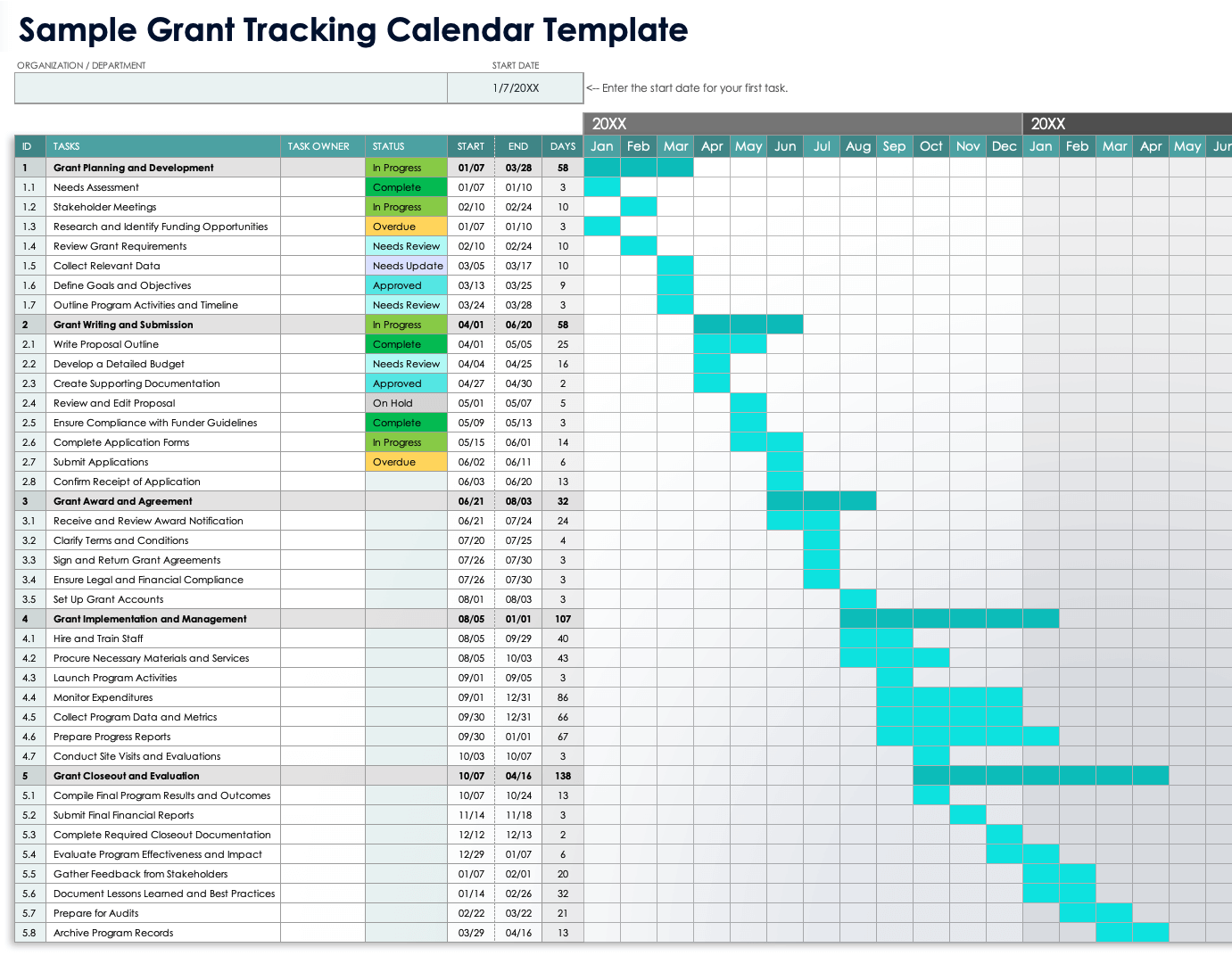 Free Grant Tracking U0026 Grant Management Templates