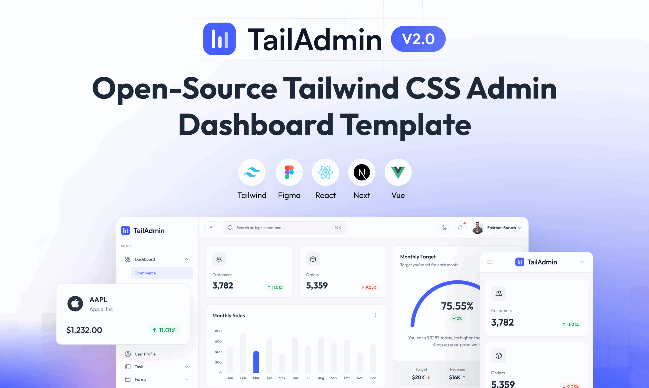 Free Tailwind CSS Admin Dashboard Template TailAdmin