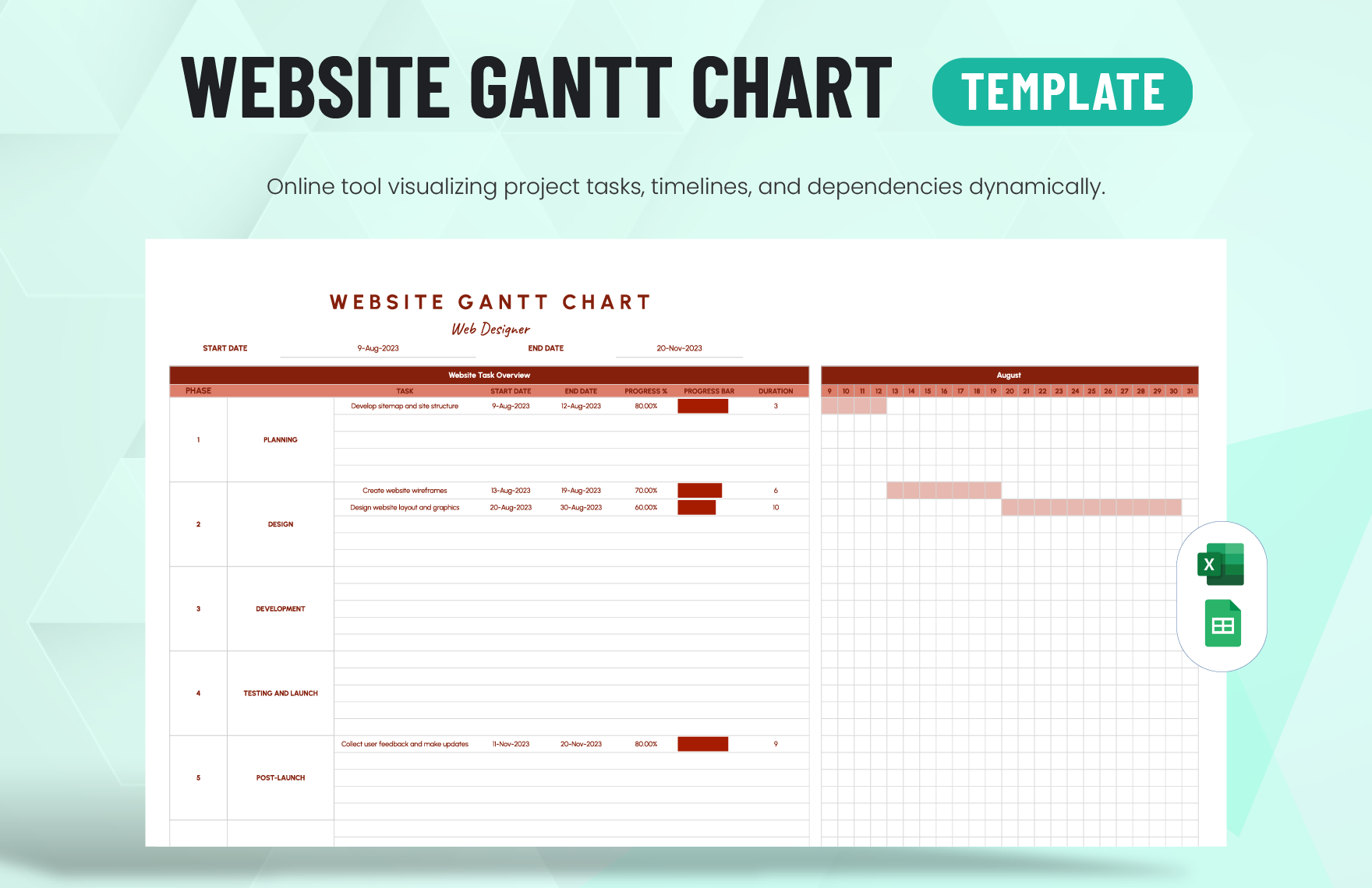 Fillable Gantt Chart