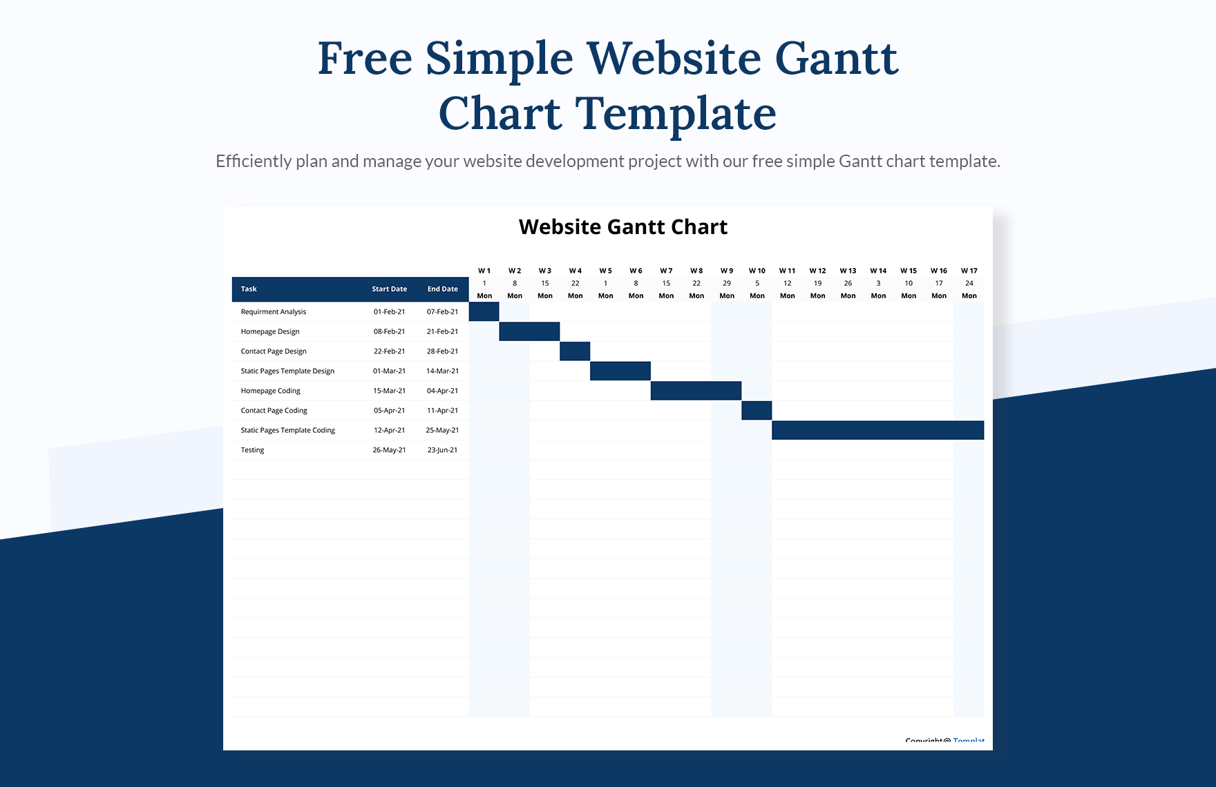 Free Website Gantt Chart Templates Editable And Printable