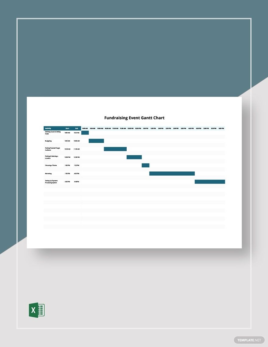 Fundraising Event Gantt Chart Template In Excel Download Template